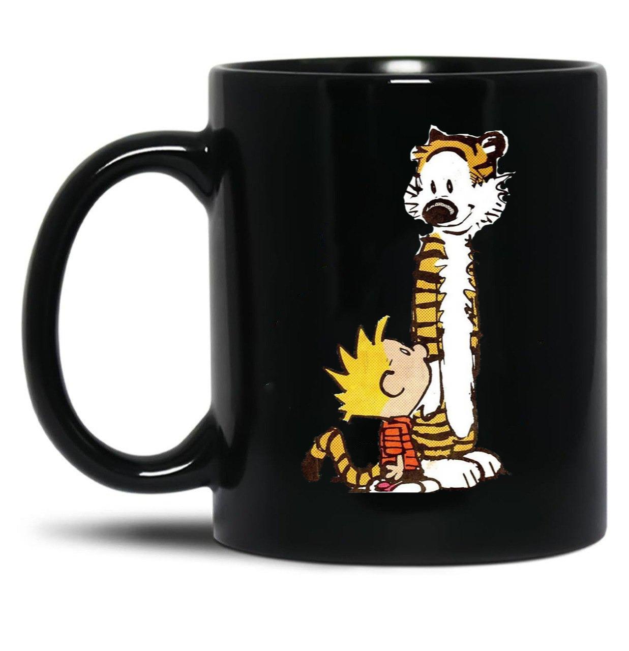 Funny Calvin and Hobbes (2) Black Coffee Mug, Gift Coffee Mug