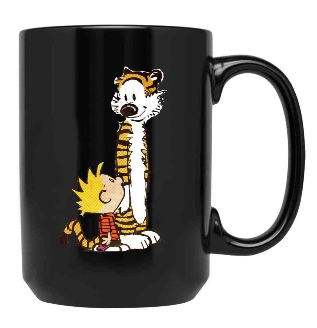 Funny Calvin and Hobbes (2) Black Coffee Mug, Gift Coffee Mug