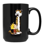 Funny Calvin and Hobbes (2) Black Coffee Mug, Gift Coffee Mug