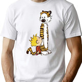 Funny Calvin and Hobbes (2) Premium Heavyweight Cotton T-Shirt - White