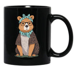 Funny Capybara Mom Design Water Pig Mother Black Coffee Mug, Gift Coffee Mug - Black