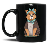 Funny Capybara Mom Design Water Pig Mother Black Coffee Mug, Gift Coffee Mug - Black