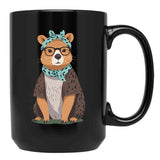 Funny Capybara Mom Design Water Pig Mother Black Coffee Mug, Gift Coffee Mug