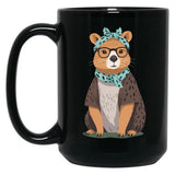 Funny Capybara Mom Design Water Pig Mother Black Coffee Mug, Gift Coffee Mug