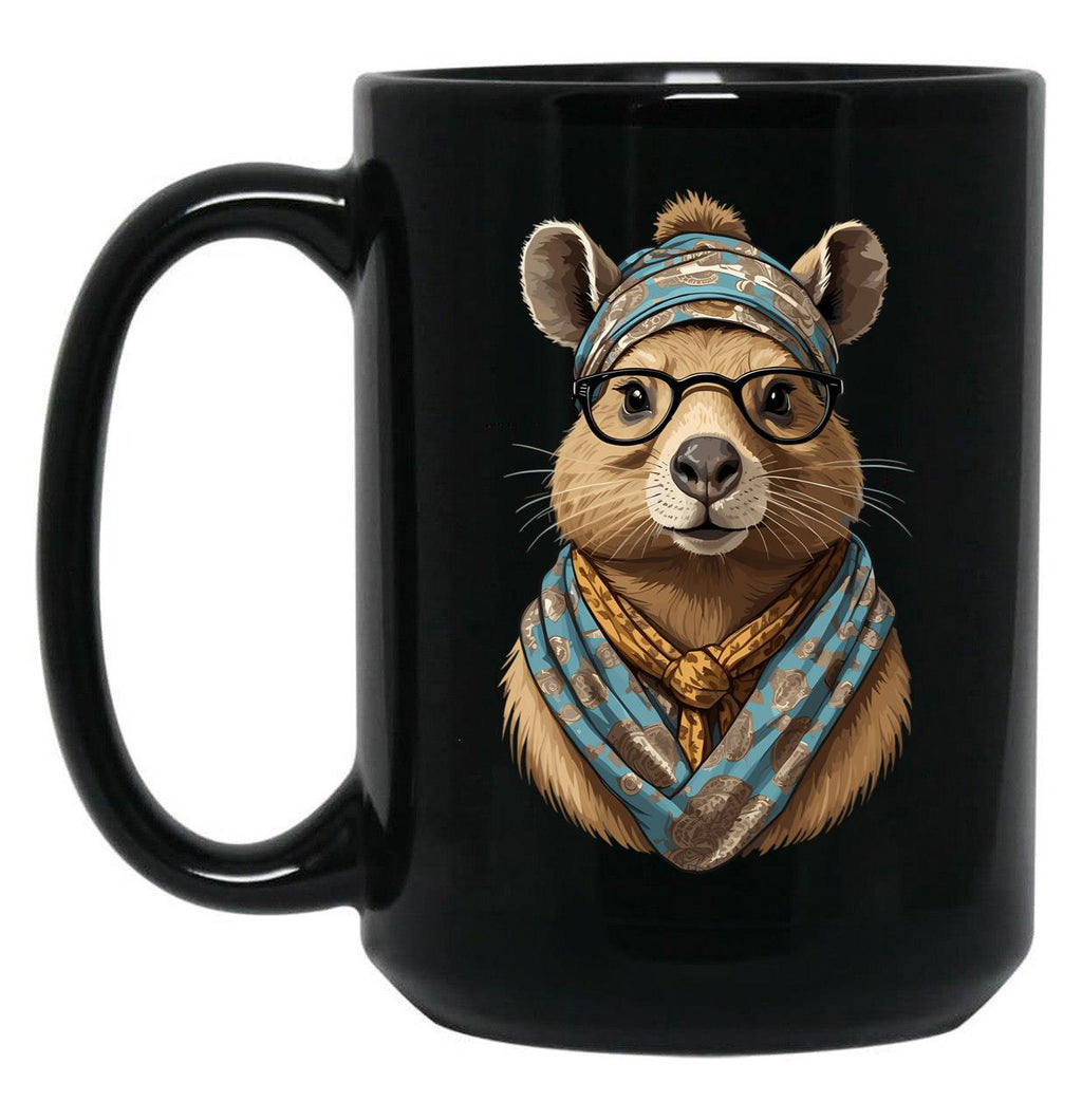 Funny Capymama Capybara Mother'S Day Design Black Coffee Mug, Gift Coffee Mug
