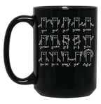Funny Cat And Math Cat And Algebra Lover Black Coffee Mug, Gift Coffee Mug