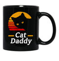Funny Cat Daddy Vintage Cat Dad Gift Black Coffee Mug, Gift Coffee Mug - Black