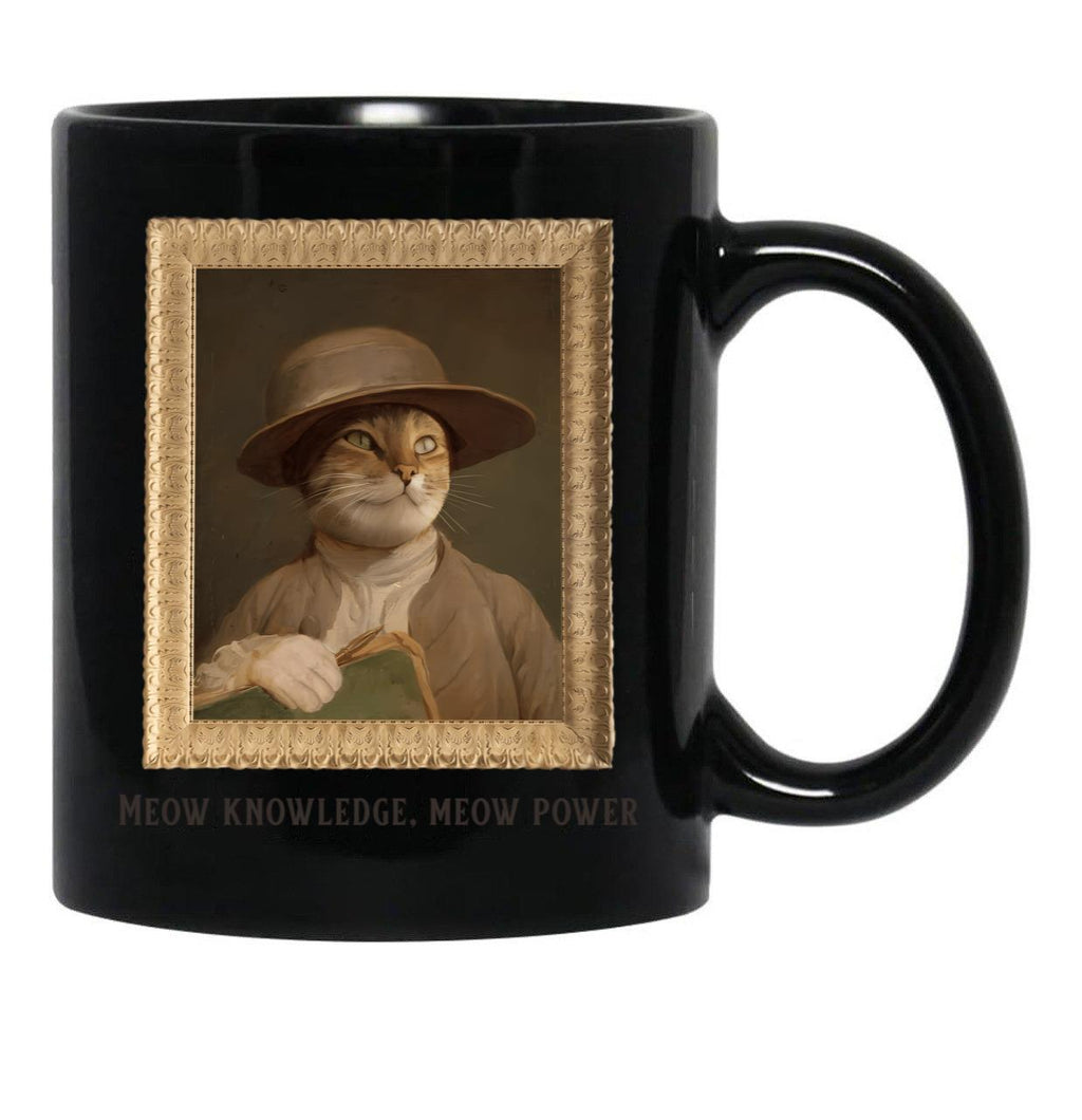 Funny Cat Black Coffee Mug, Gift Coffee Mug - Black