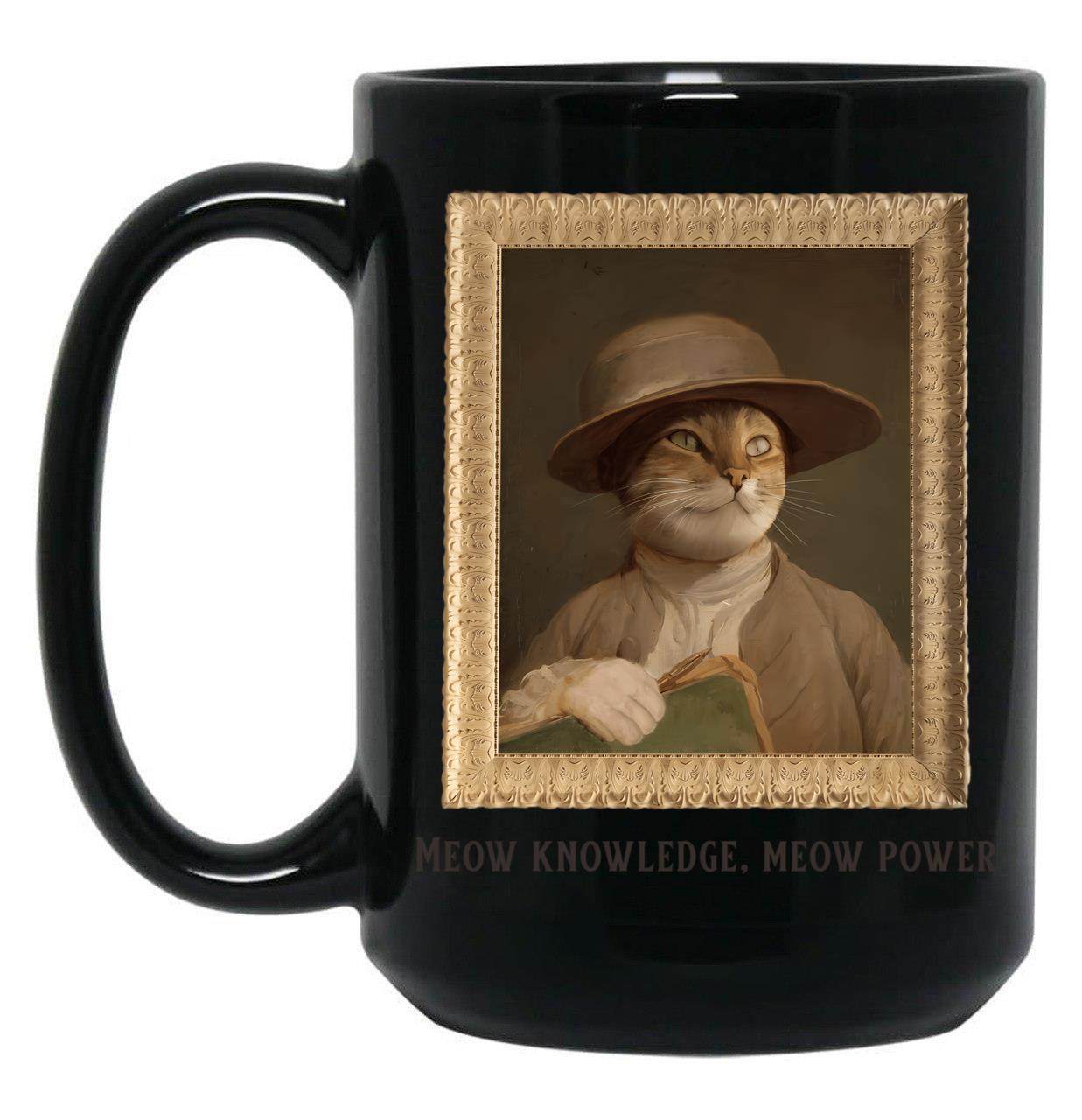 Funny Cat Black Coffee Mug, Gift Coffee Mug