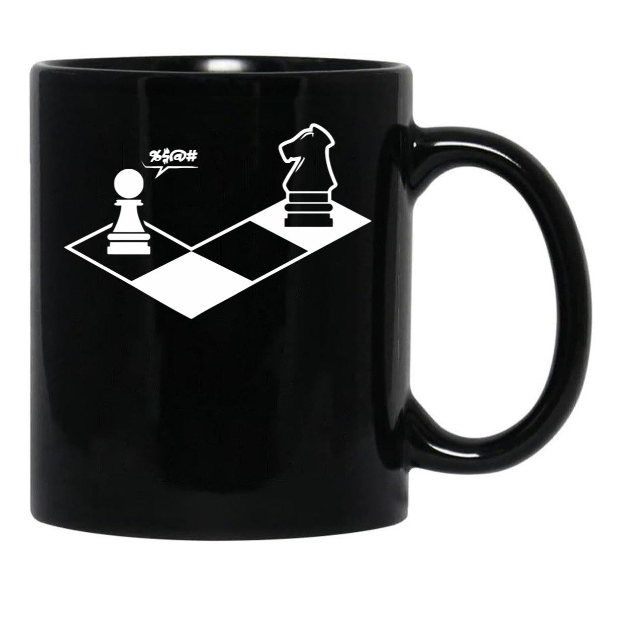 Funny Chess Shirt Chess Player Black Coffee Mug, Gift Coffee Mug - Black