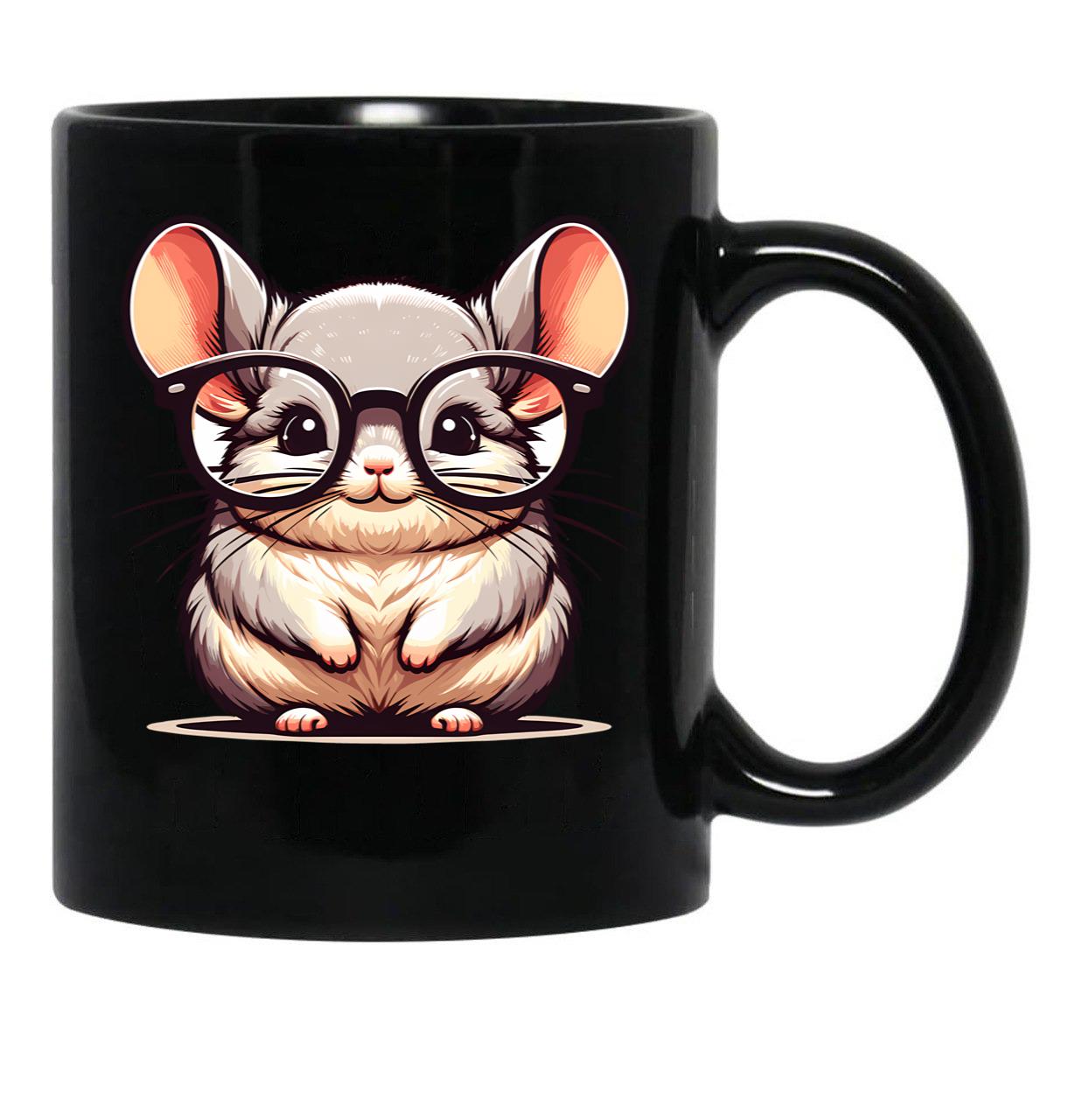 Funny Chinchilla Black Coffee Mug, Gift Coffee Mug - Black