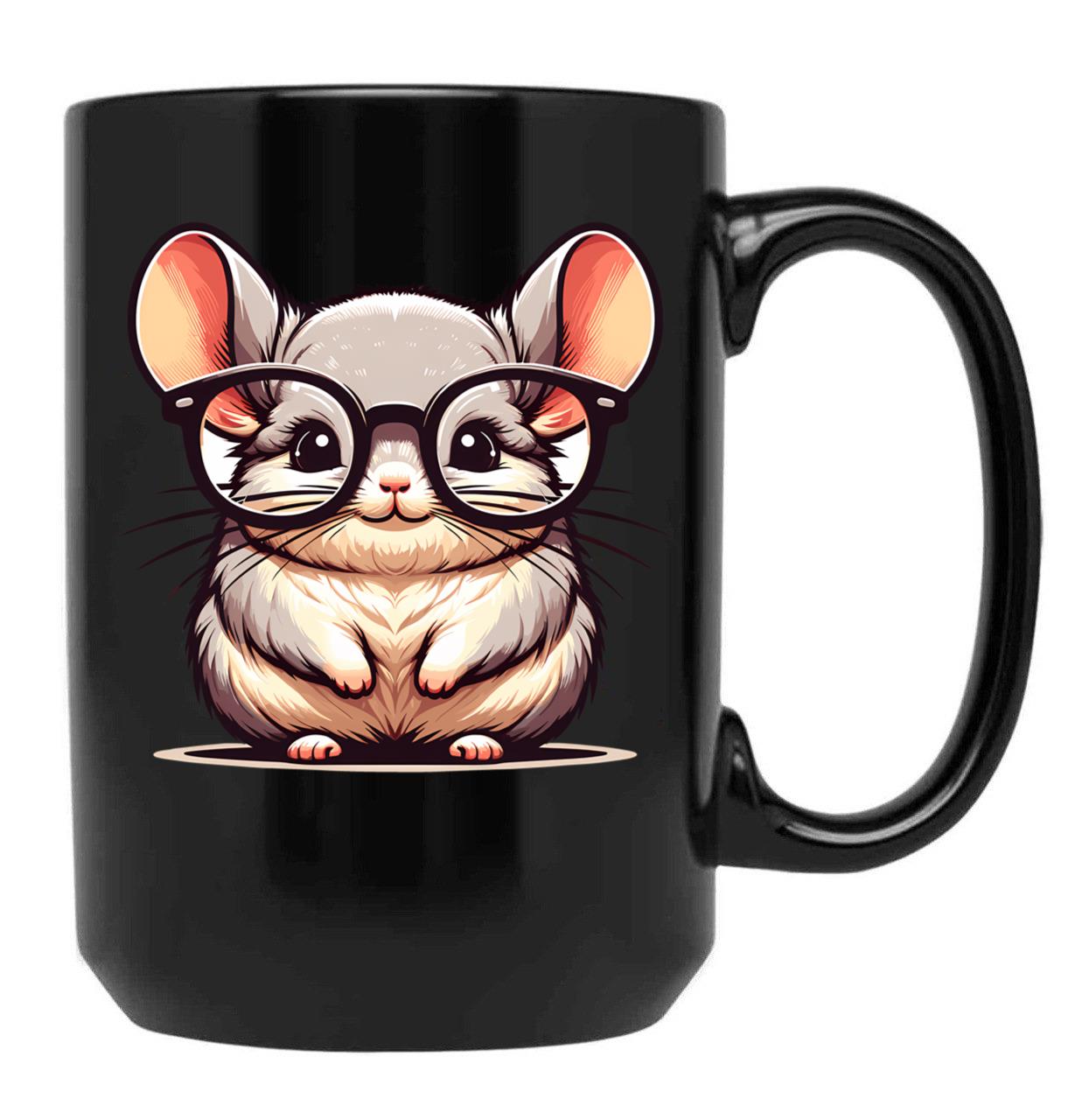 Funny Chinchilla Black Coffee Mug, Gift Coffee Mug