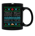 Funny Christmas Surfing Surf Board Ugly Christmas Xmas Black Coffee Mug, Gift Coffee Mug - Black