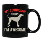 Funny Coonhound Black Coffee Mug, Gift Coffee Mug - Black