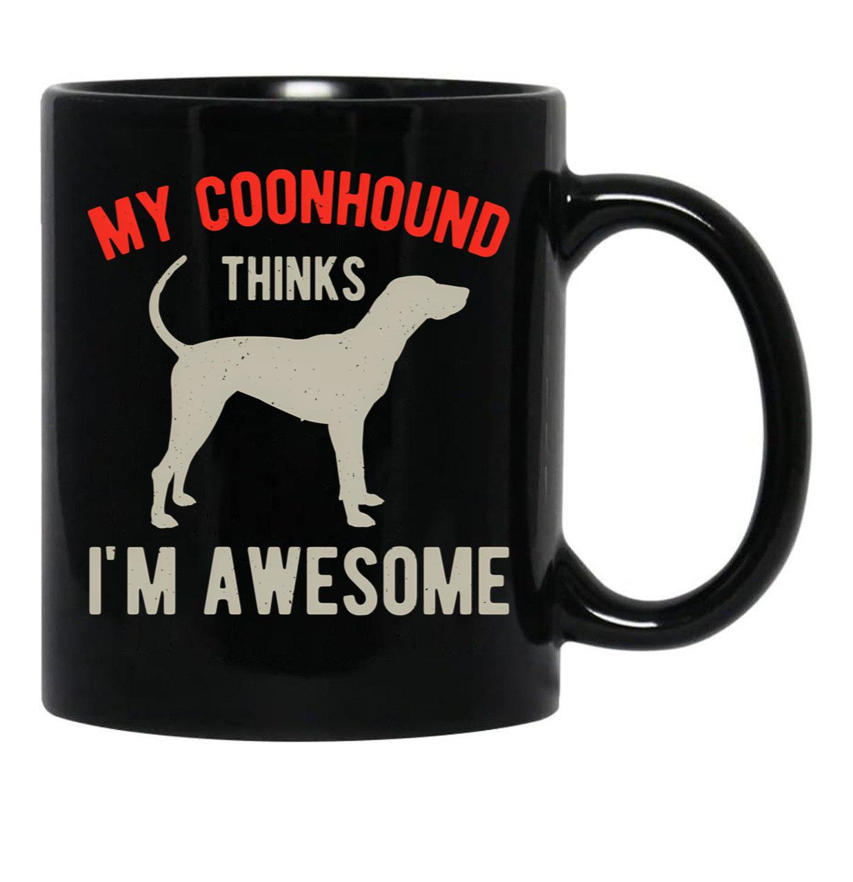 Funny Coonhound Black Coffee Mug, Gift Coffee Mug - Black