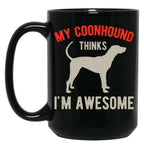 Funny Coonhound Black Coffee Mug, Gift Coffee Mug