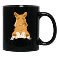 Funny Corgi Butt Corgi Lover Humor Corgi Fluffy Butts Talk To The Fluff Corgi Joke Corgi Mom Black Coffee Mug, Gift Coffee Mug - Black