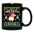 Funny Corgi Lover Ugly Christmas Sweater Black Coffee Mug, Gift Coffee Mug - Black