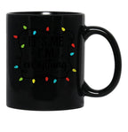 Funny Couple Christmas Pajamas His And Her Christmas Shirts Black Coffee Mug, Gift Coffee Mug - Black