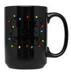 Funny Couple Christmas Pajamas His And Her Christmas Shirts Black Coffee Mug, Gift Coffee Mug