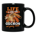 Funny Crested Gecko Gift Art Black Coffee Mug, Gift Coffee Mug - Black