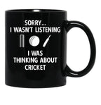 Funny Cricket Player Cricket Sport Vintage Sayings And Cricket Bat Black Coffee Mug, Gift Coffee Mug - Black
