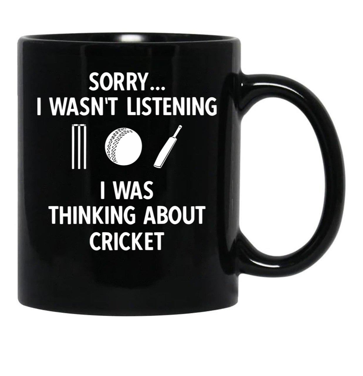 Funny Cricket Player Cricket Sport Vintage Sayings And Cricket Bat Black Coffee Mug, Gift Coffee Mug - Black