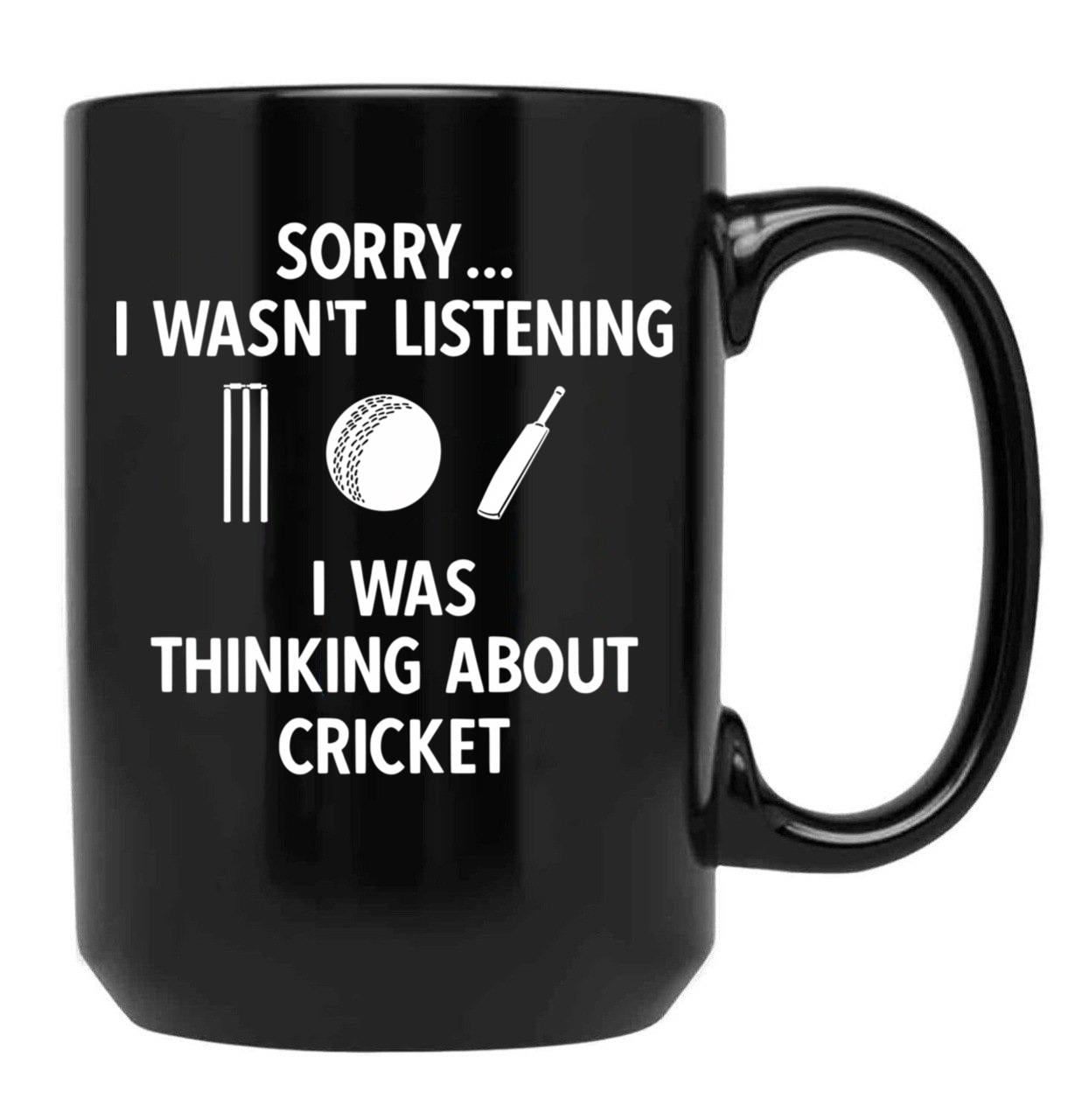 Funny Cricket Player Cricket Sport Vintage Sayings And Cricket Bat Black Coffee Mug, Gift Coffee Mug