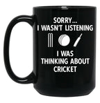 Funny Cricket Player Cricket Sport Vintage Sayings And Cricket Bat Black Coffee Mug, Gift Coffee Mug