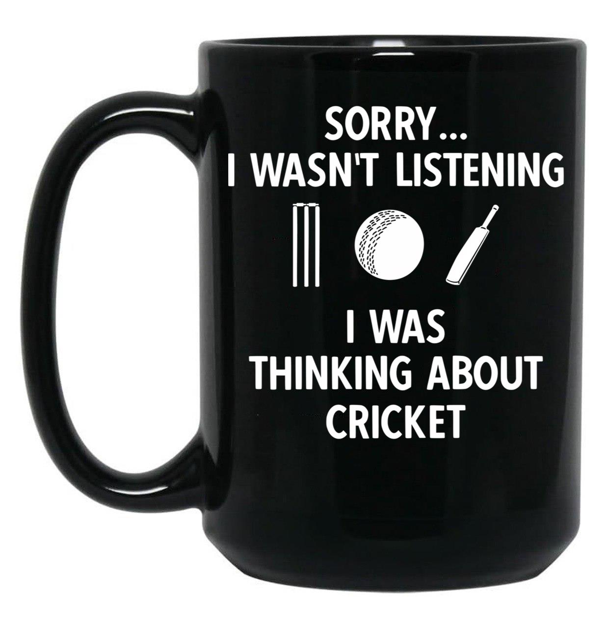 Funny Cricket Player Cricket Sport Vintage Sayings And Cricket Bat Black Coffee Mug, Gift Coffee Mug