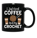 Funny Cute Crochet Black Coffee Mug, Gift Coffee Mug - Black