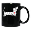 Funny Dachshund Dog Black Coffee Mug, Gift Coffee Mug - Black