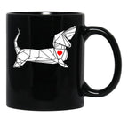 Funny Dachshund Dog Black Coffee Mug, Gift Coffee Mug - Black