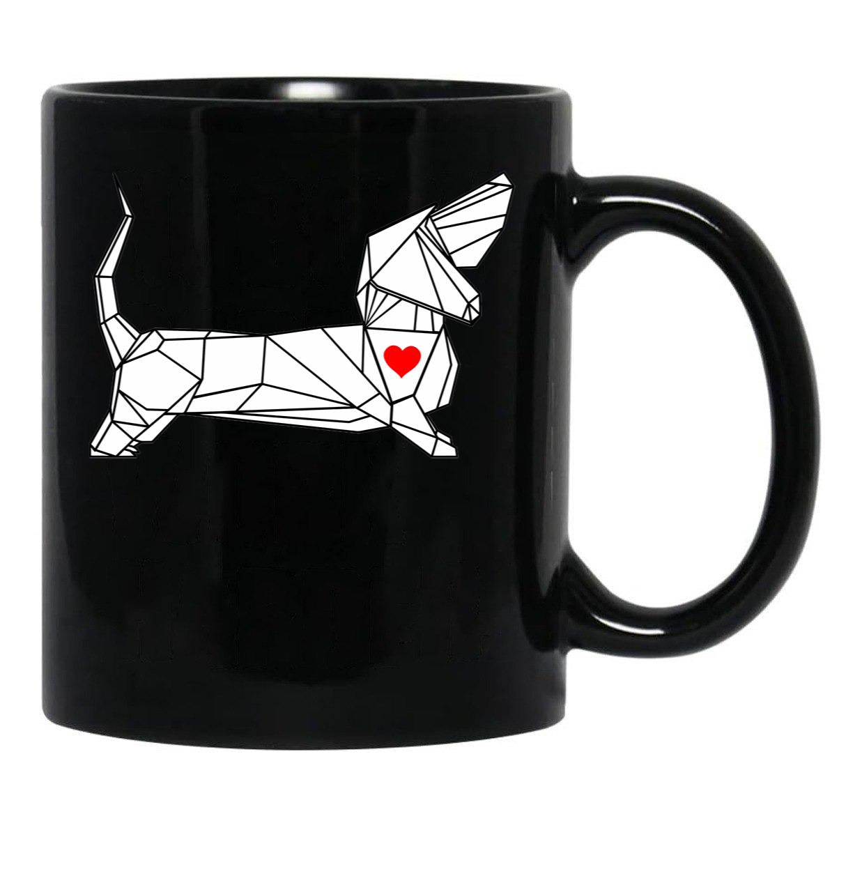 Funny Dachshund Dog Black Coffee Mug, Gift Coffee Mug - Black