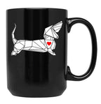 Funny Dachshund Dog Black Coffee Mug, Gift Coffee Mug