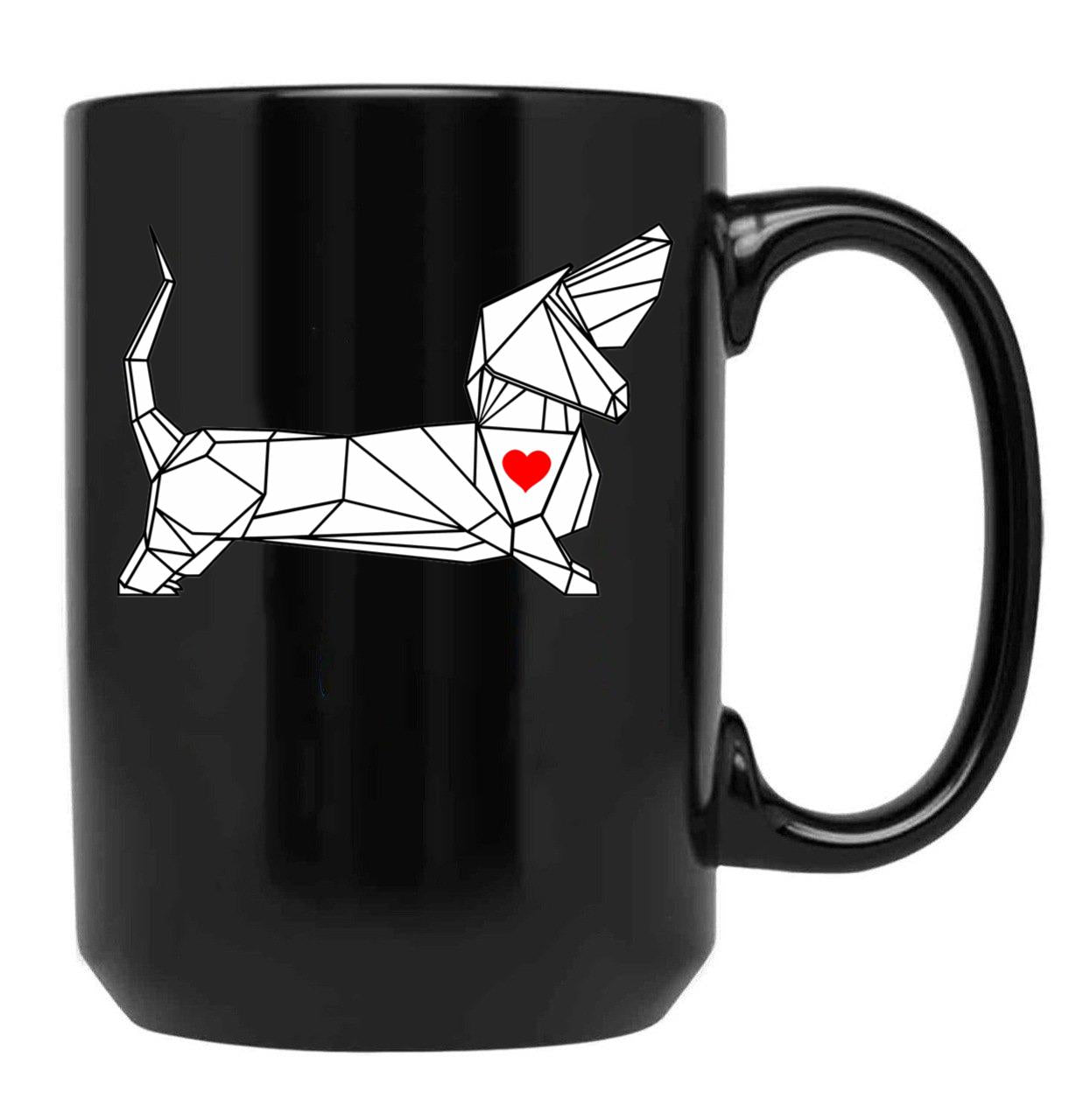 Funny Dachshund Dog Black Coffee Mug, Gift Coffee Mug