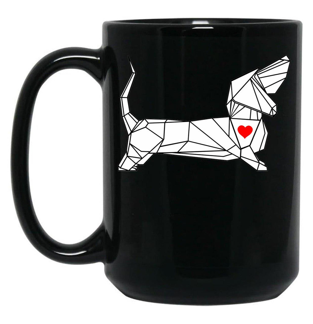 Funny Dachshund Dog Black Coffee Mug, Gift Coffee Mug