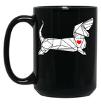 Funny Dachshund Dog Black Coffee Mug, Gift Coffee Mug