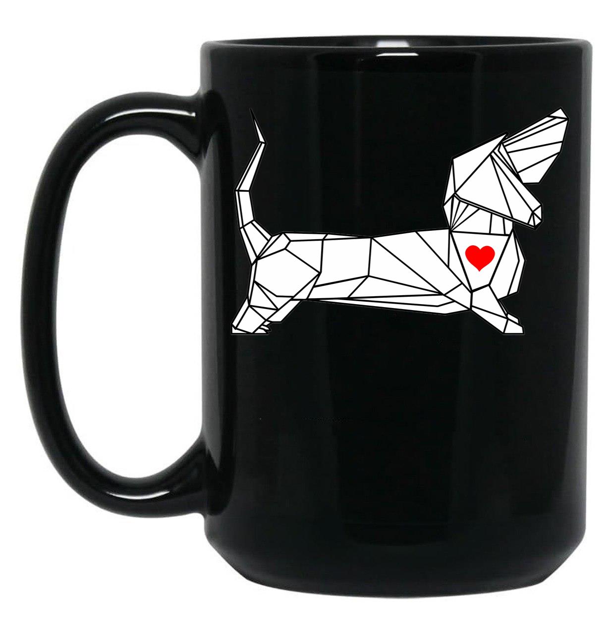 Funny Dachshund Dog Black Coffee Mug, Gift Coffee Mug