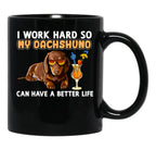 Funny Dachshund Shirt Dachshund Lover Design I Work Hard So My Dachshund Can Have A Better Life Black Coffee Mug, Gift Coffee Mug - Black