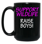 Funny Design For Mom Of Boys Support Wildlife Black Coffee Mug, Gift Coffee Mug