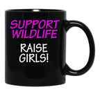 Funny Design For Mom Of Girls Support Wildlife Black Coffee Mug, Gift Coffee Mug - Black