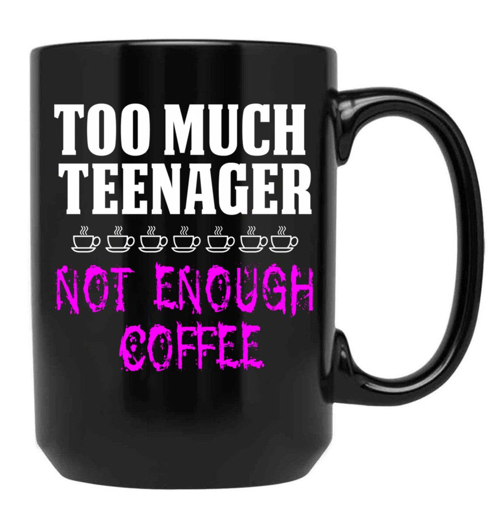 Funny Design For Mom With A Teenager Black Coffee Mug, Gift Coffee Mug