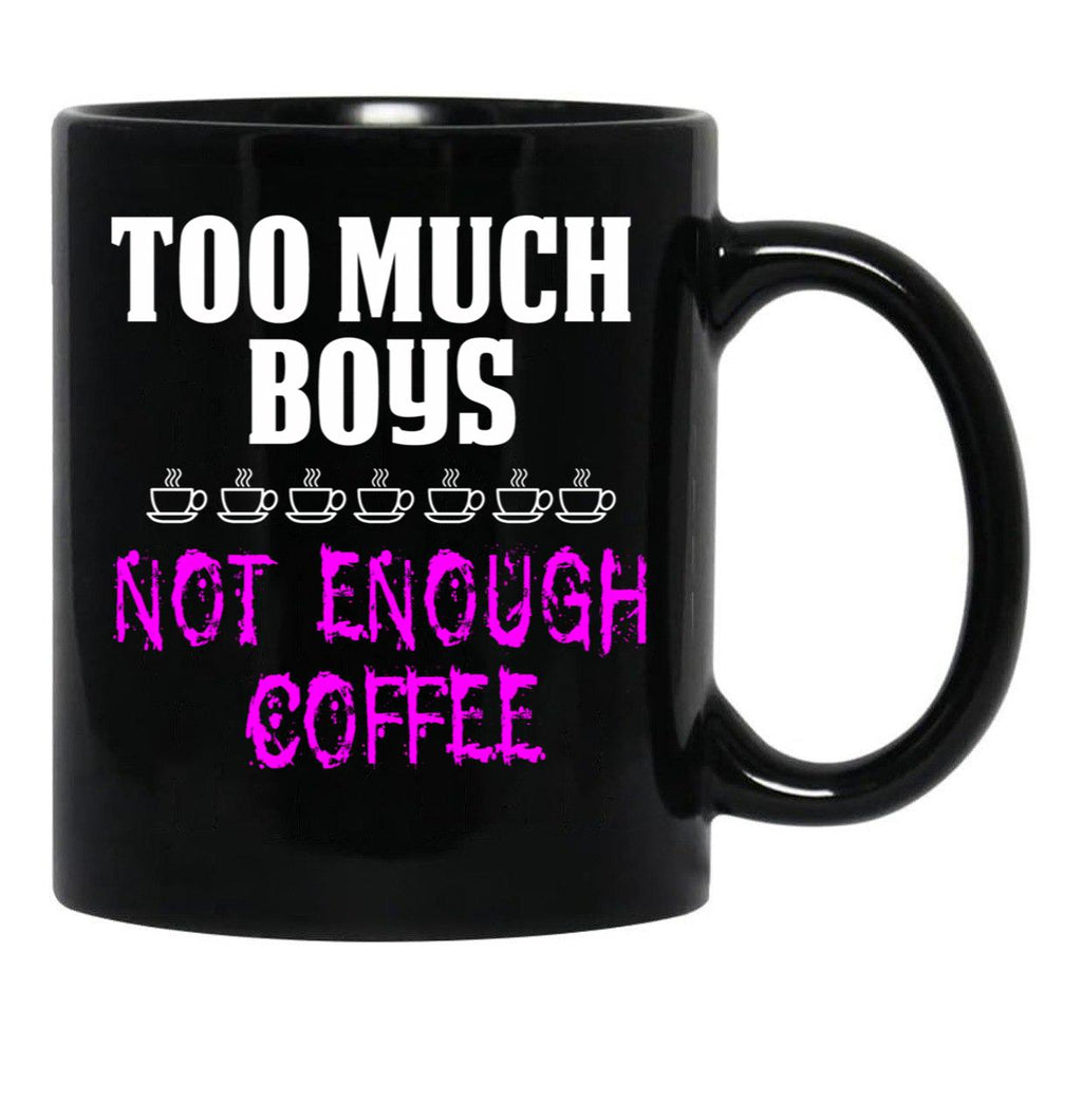 Funny Design For Mom With Boys Black Coffee Mug, Gift Coffee Mug - Black