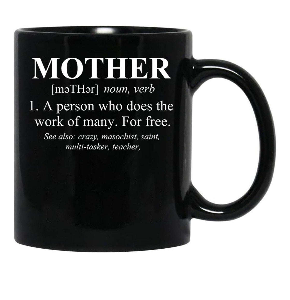 Funny Design For Mom'S Definition Of Mother Black Coffee Mug, Gift Coffee Mug - Black