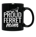 Funny Distressed Retro Vintage Ferret Mom Black Coffee Mug, Gift Coffee Mug - Black