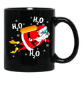 Funny Diving H2O H2O H2O Santa Black Coffee Mug, Gift Coffee Mug - Black