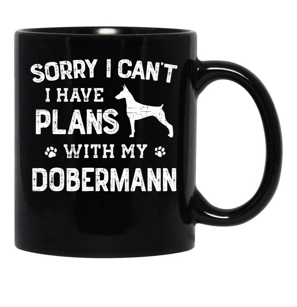 Funny Doberman Humor Black Coffee Mug, Gift Coffee Mug - Black