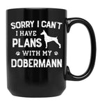 Funny Doberman Humor Black Coffee Mug, Gift Coffee Mug