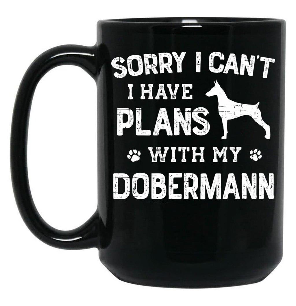 Funny Doberman Humor Black Coffee Mug, Gift Coffee Mug